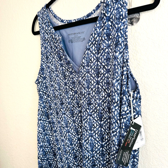 Nottibianche Women's Blue White Geometric Sleeveless Tank Tops Size Small - Picture 3 of 4